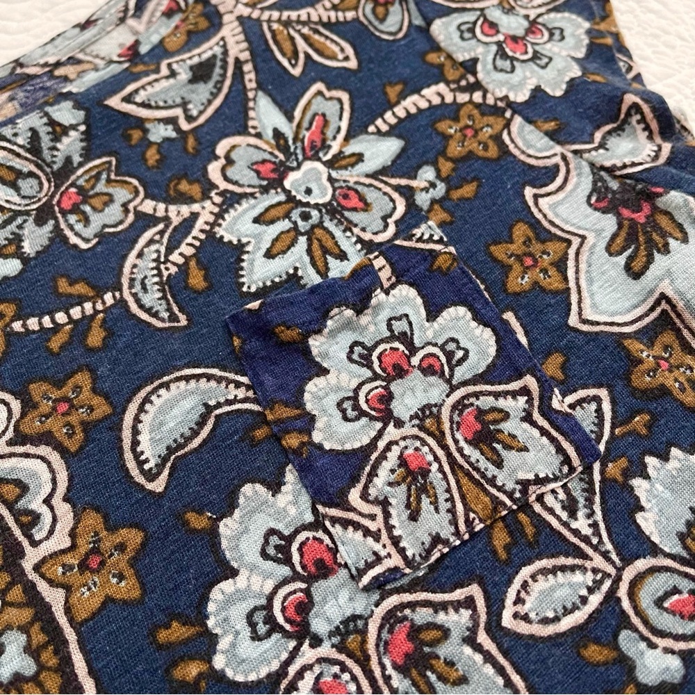 Ann Taylor LOFT Floral Paisley Cap Sleeve LINEN Top Size small - Picture 5 of 12